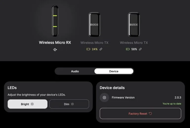 RODE Wireless Micro Review Software 3