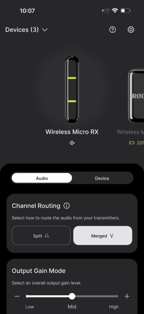 RODE Wireless Micro Review Software 4