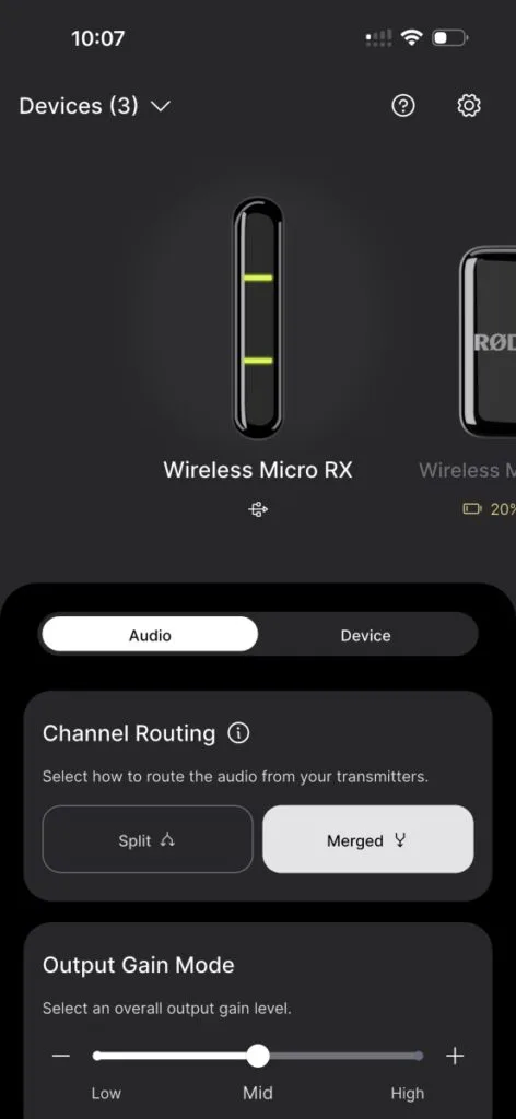 RODE Wireless Micro Review Software 4