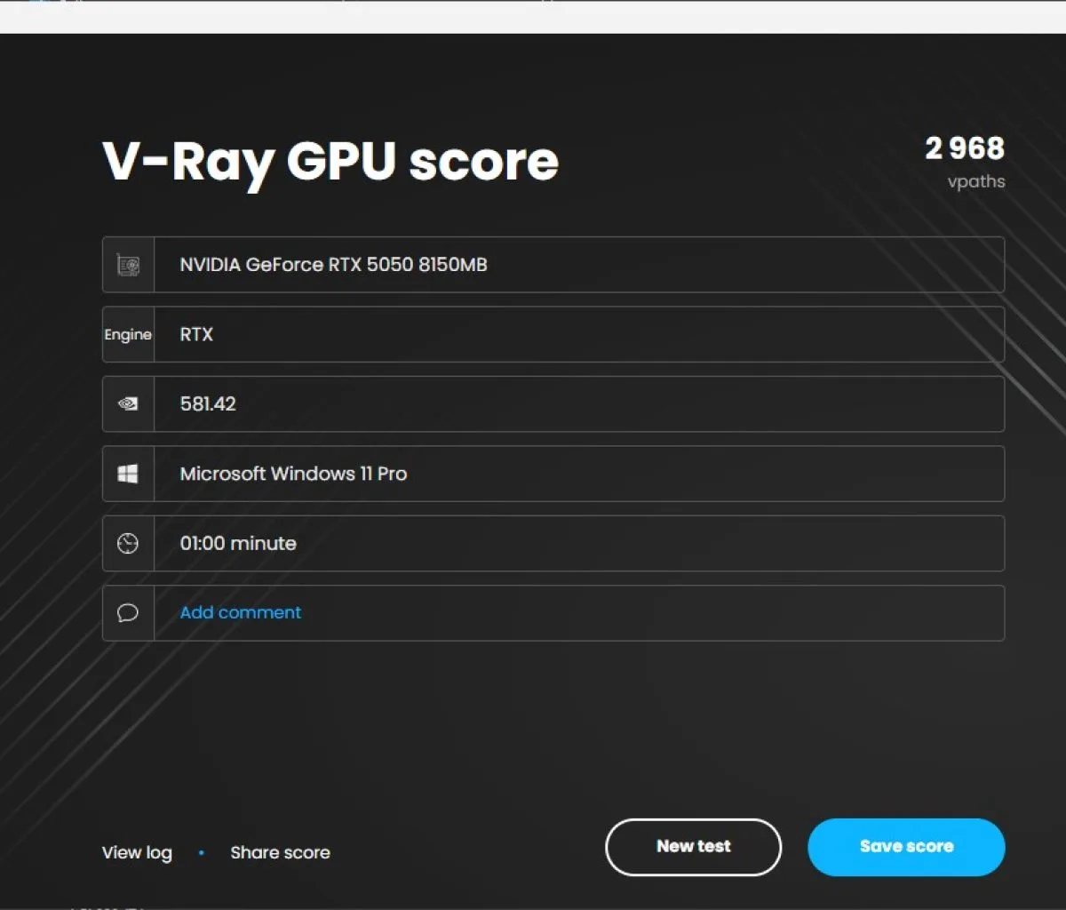 COLORFUL iGame RTX 5050 Ultra W DUO OC Review VRAY 6 RTX