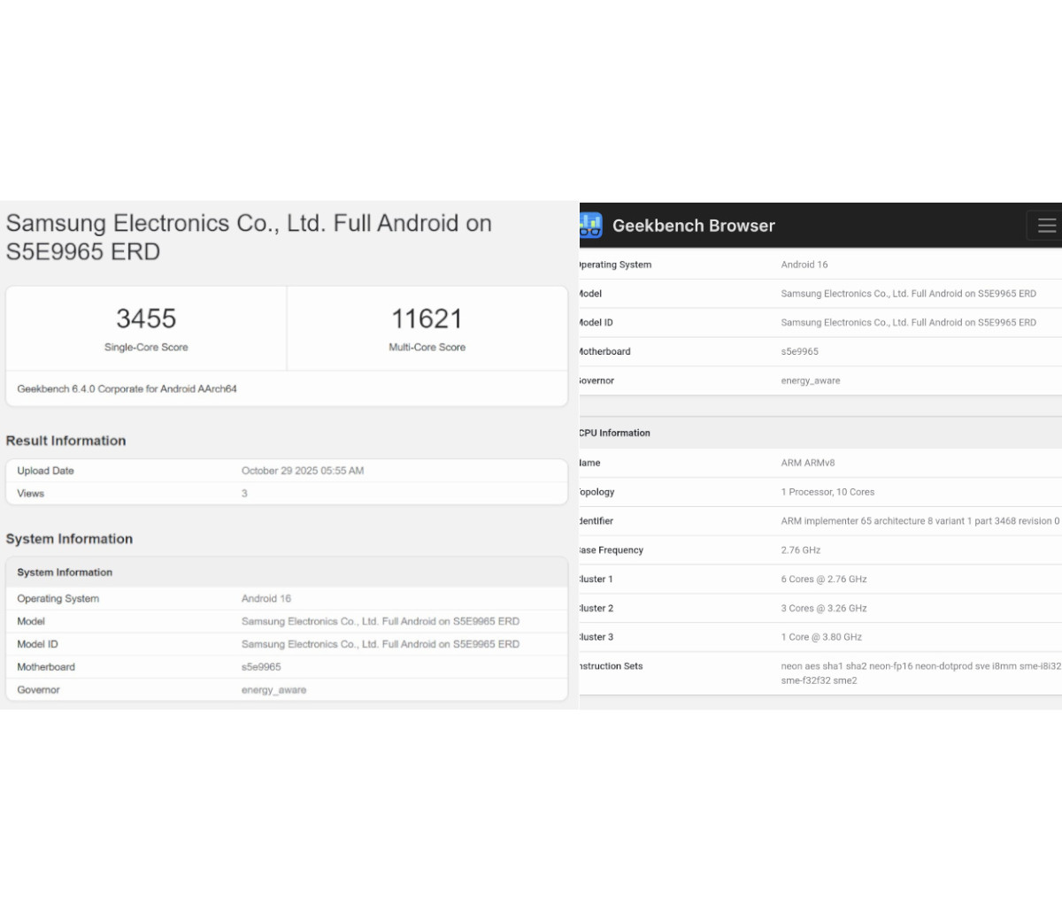 Exynos 2600 Geekbench improved 2
