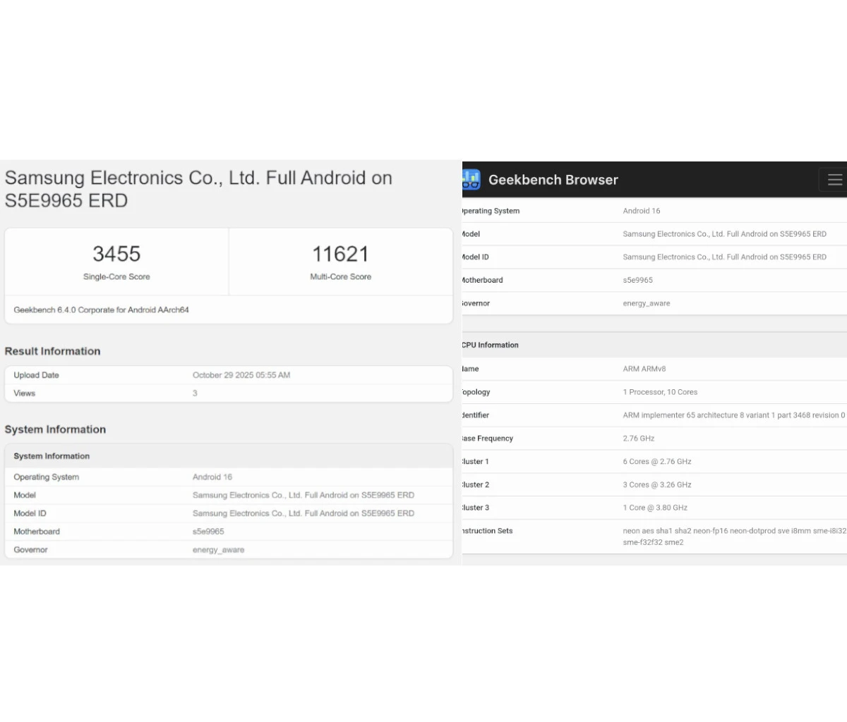 Exynos 2600 Geekbench improved 2