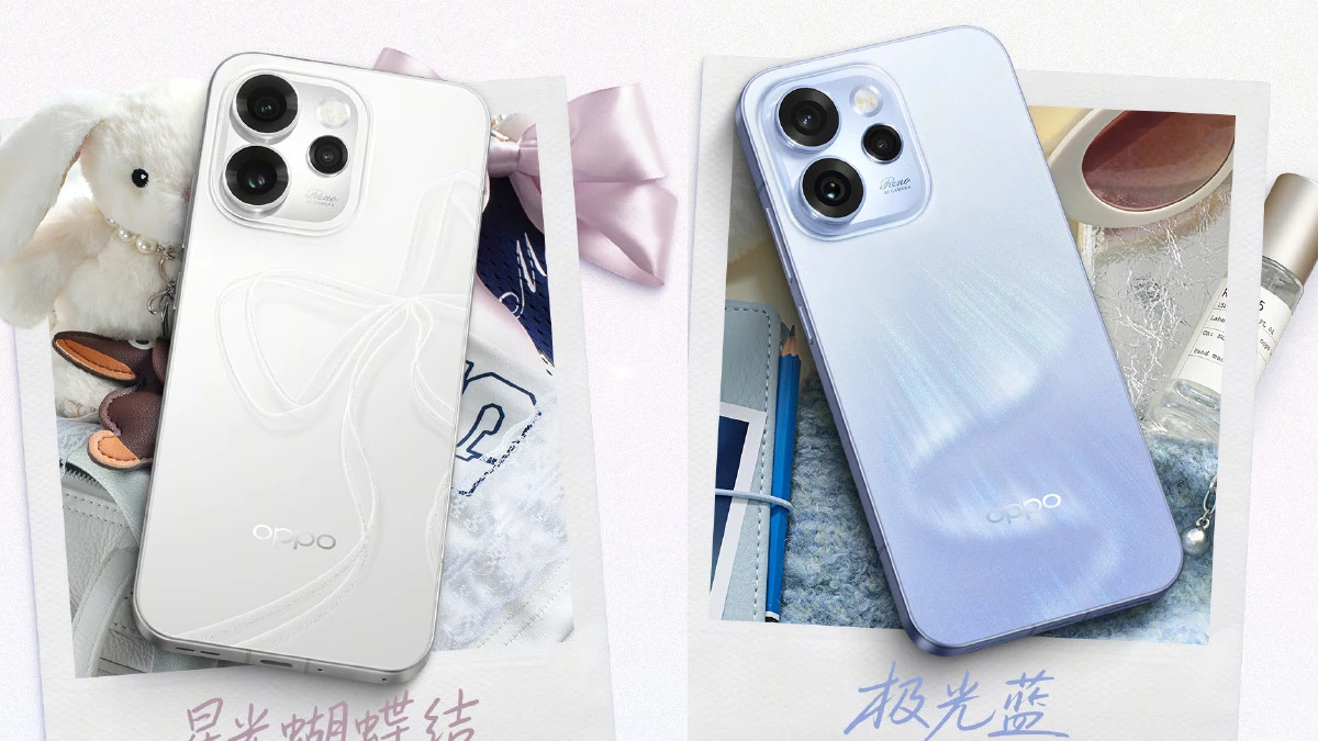 OPPO Reno15 Series design Starlight Bow and Aurora Blue