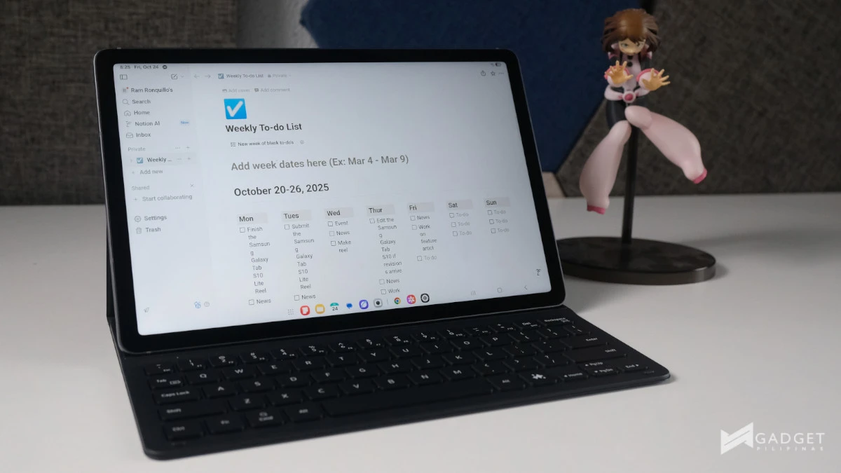 Samsung Galaxy Tab S10 Lite feature article Notion