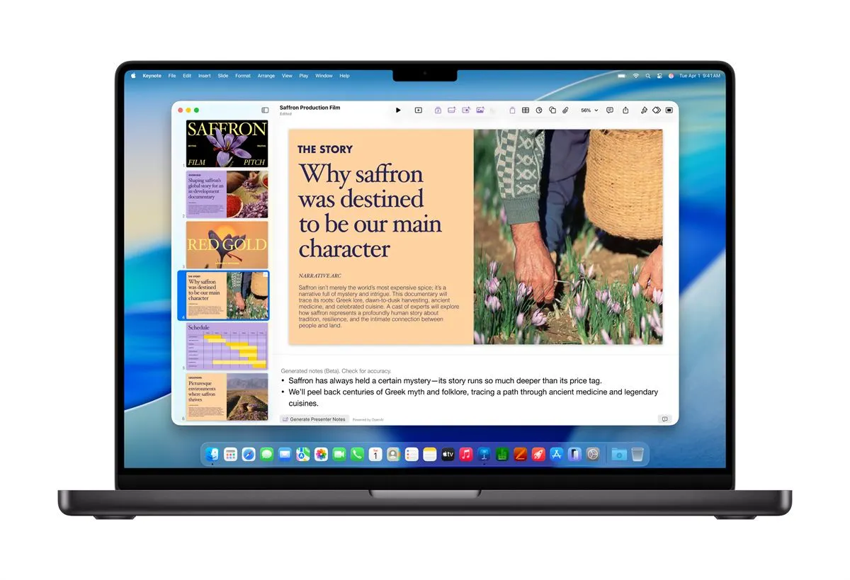 Apple Creator Studio Keynote Presenter Notes