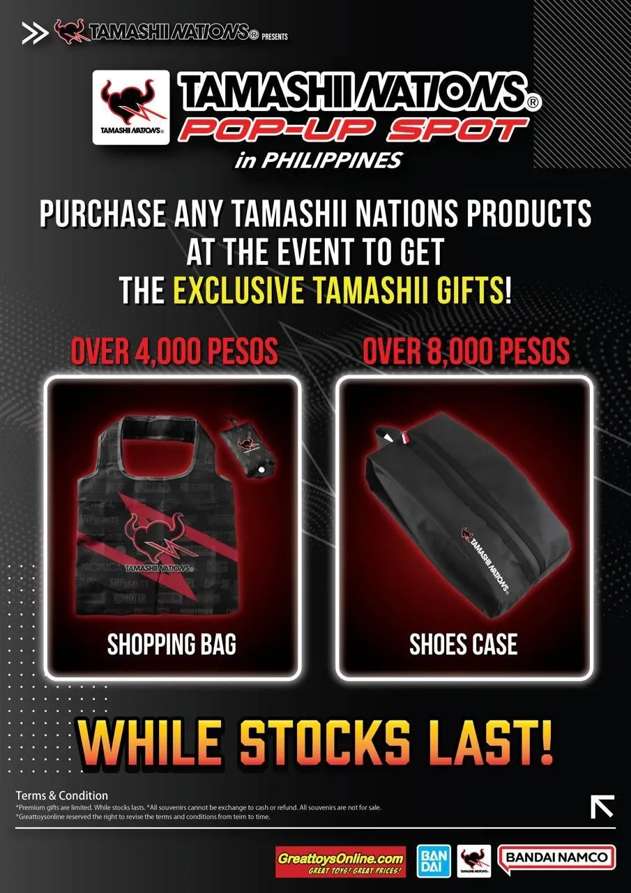 Tamashii Nations Pop Up Spot PH 2026 Exclusive freebies
