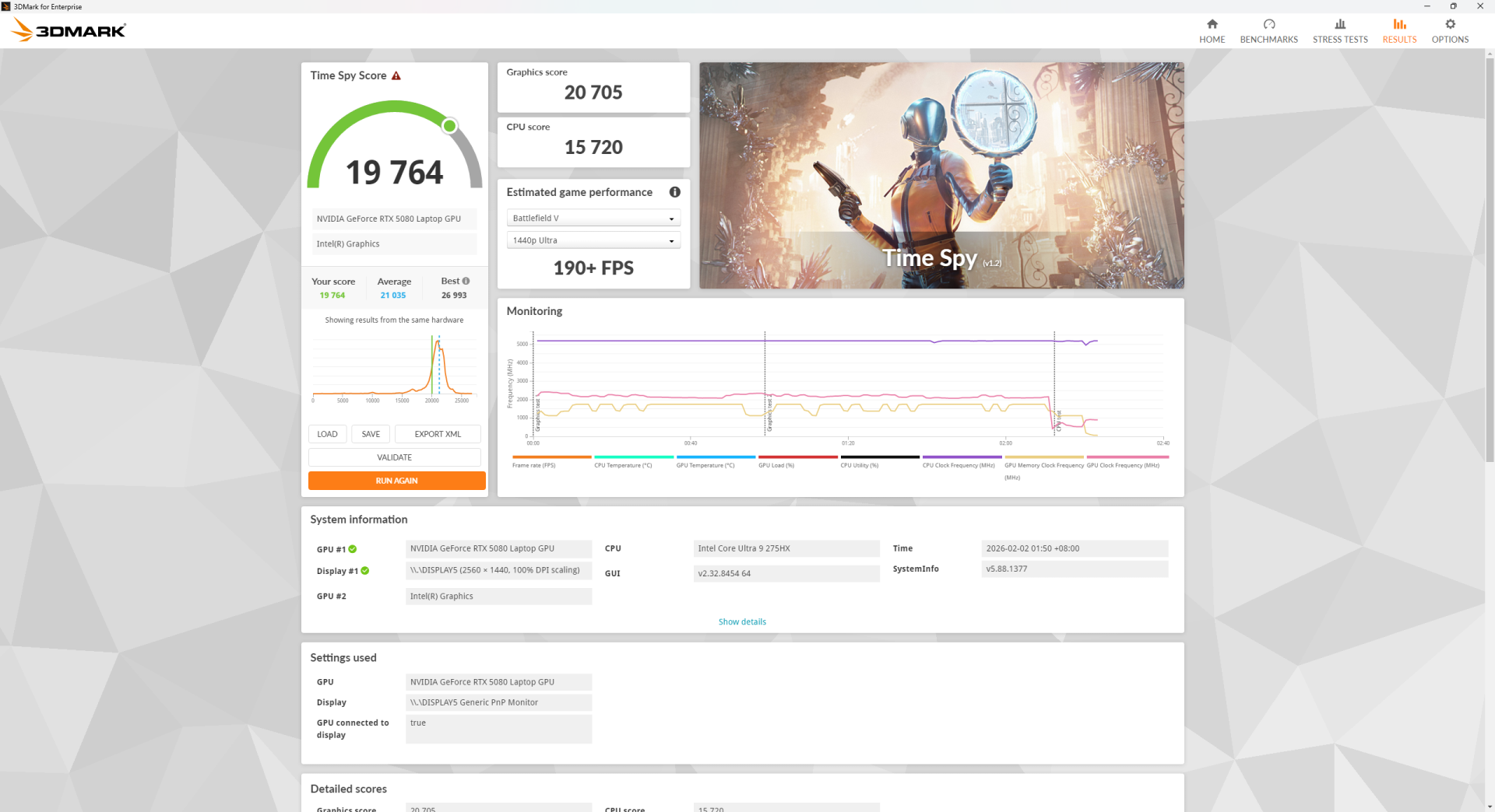 ASUS ROG NUC 2025 Review 3DMark Timespy